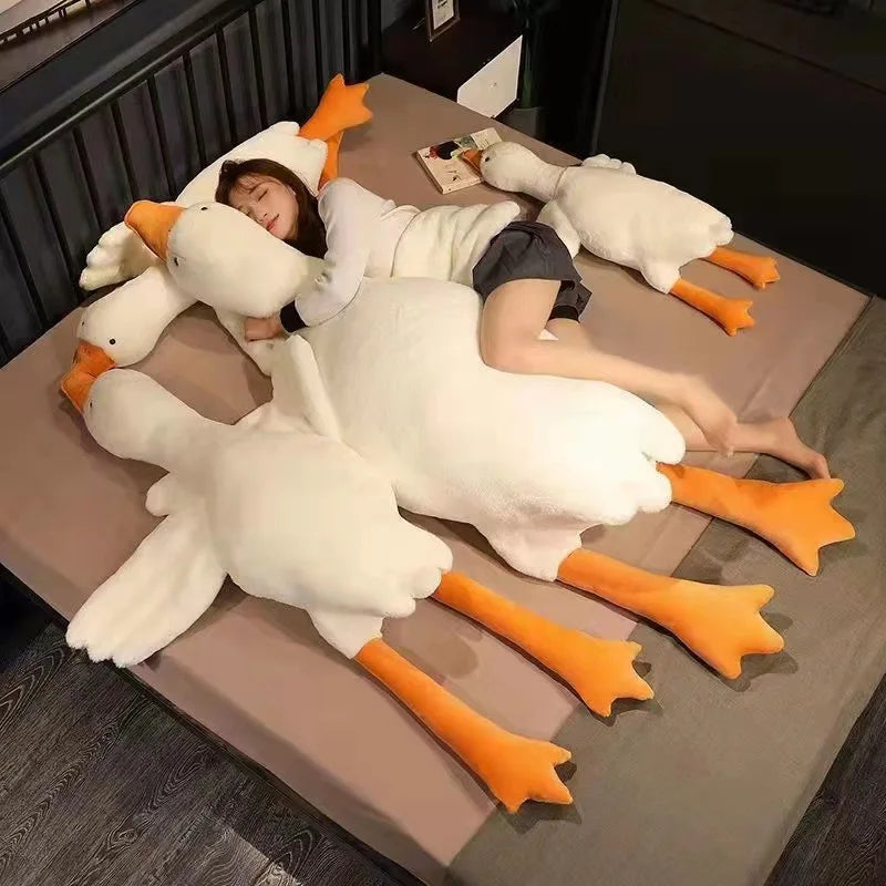 50-190cm Cute Big White Goose Plush Toys Giant Duck Baby Sleeping Pillows Super Sofa Cushion Stuffed Animal Dolls Gifts for Kids