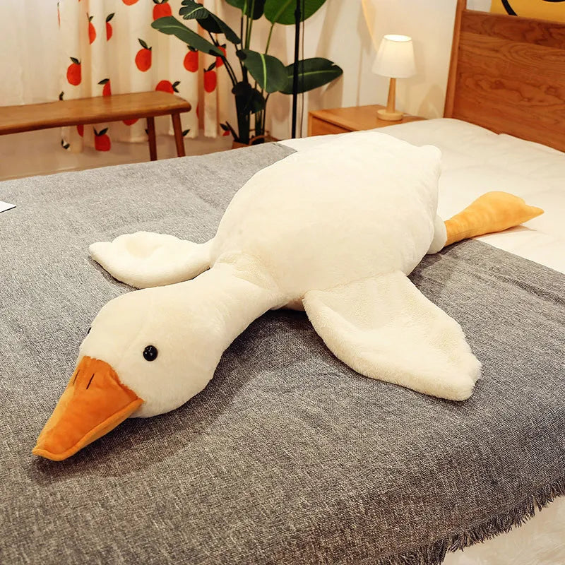 50-190cm Cute Big White Goose Plush Toys Giant Duck Baby Sleeping Pillows Super Sofa Cushion Stuffed Animal Dolls Gifts for Kids
