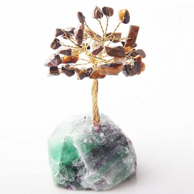 Figura de árbol de piedras preciosas