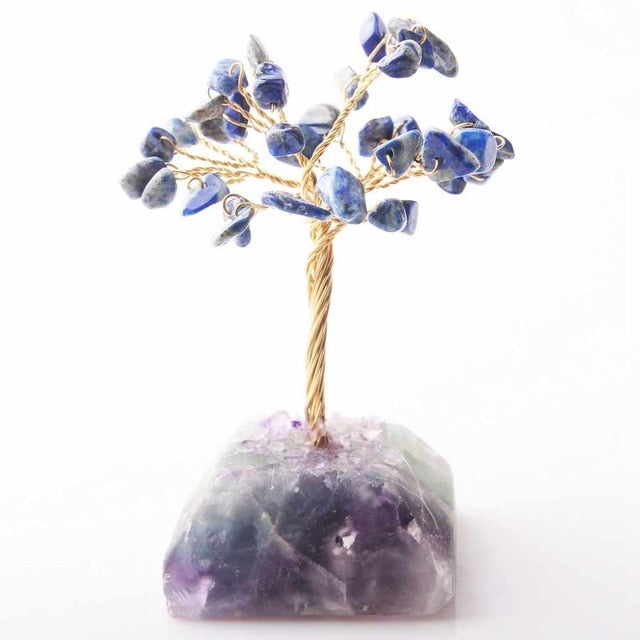 Figura de árbol de piedras preciosas