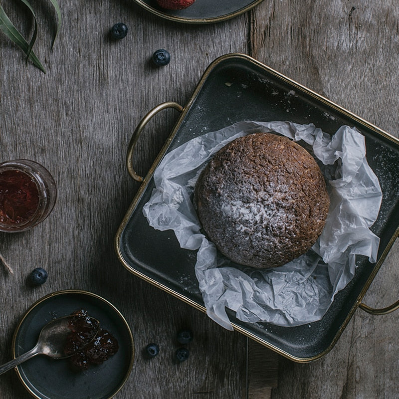 Vintage Metallic Serving Dish Tray