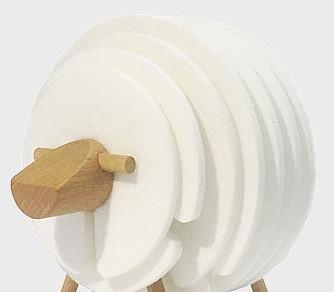 Wooden Sheep Felt Coasters