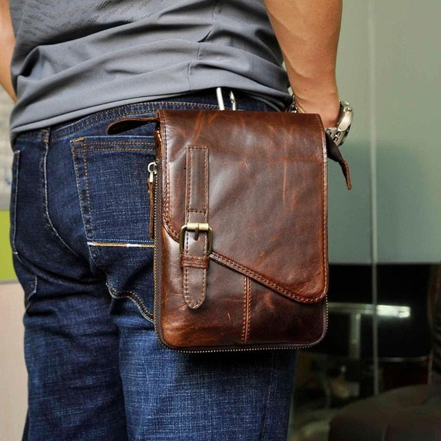 Riñonera de piel auténtica