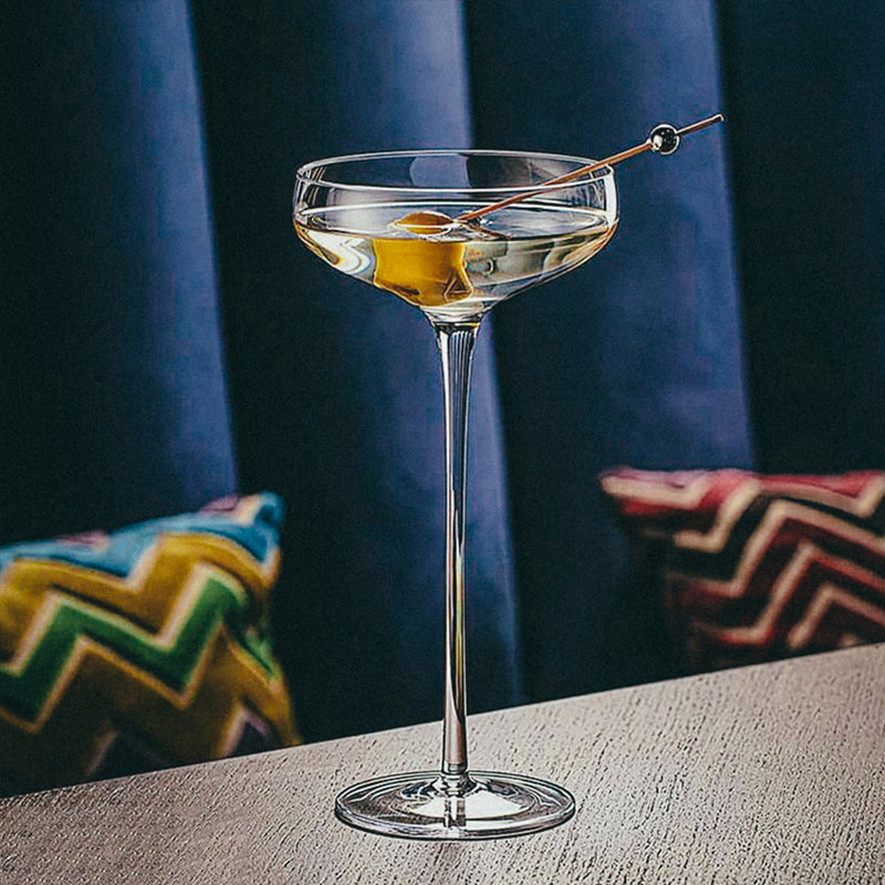 2Pc Tall Goblet Martini Glass