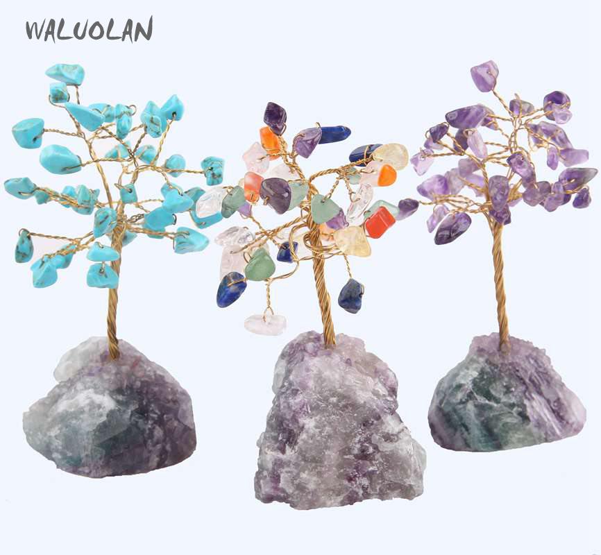 Figura de árbol de piedras preciosas