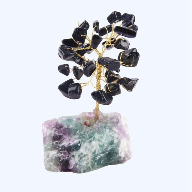 Figura de árbol de piedras preciosas