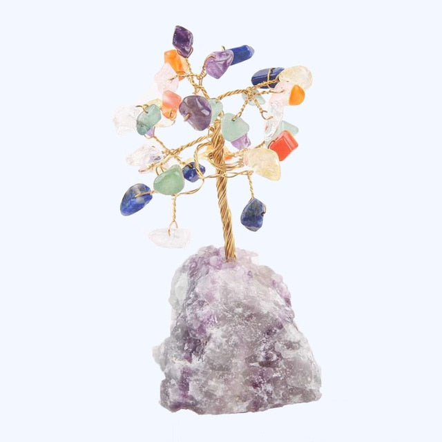 Figura de árbol de piedras preciosas