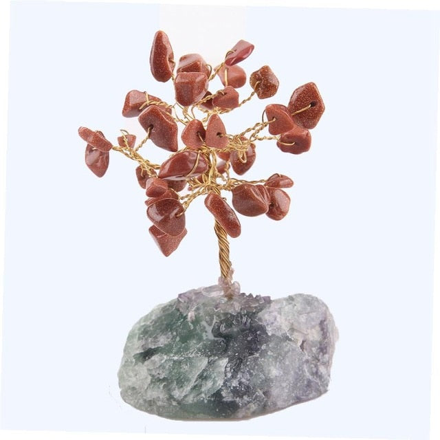 Figura de árbol de piedras preciosas