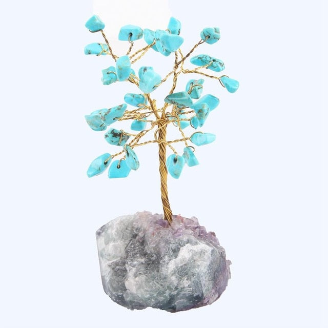 Figura de árbol de piedras preciosas