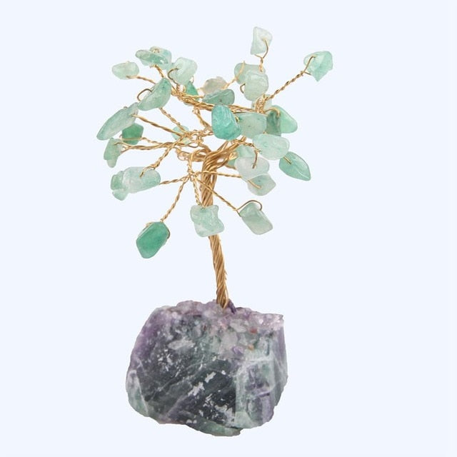 Figura de árbol de piedras preciosas