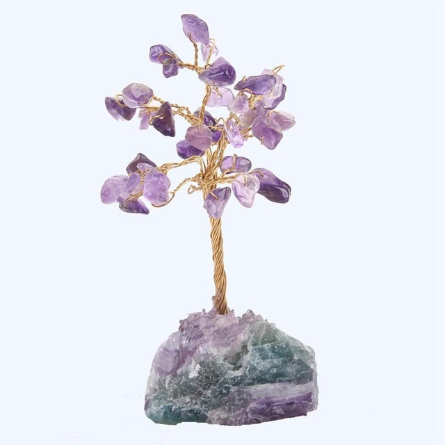 Figura de árbol de piedras preciosas