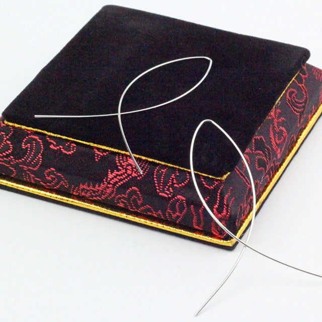 Pendientes geométricos grandes y redondos bañados en plata y oro para mujer