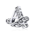 Sterling Silver Letter Alphabet A-Z Charm Name Bead Bracelets