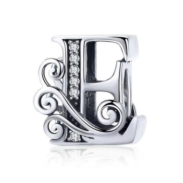 Sterling Silver Letter Alphabet A-Z Charm Name Bead Bracelets
