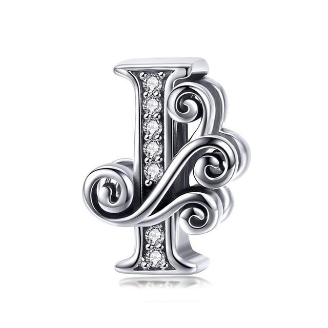 Sterling Silver Letter Alphabet A-Z Charm Name Bead Bracelets
