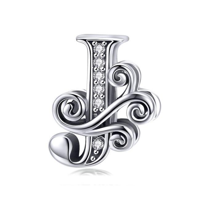 Sterling Silver Letter Alphabet A-Z Charm Name Bead Bracelets