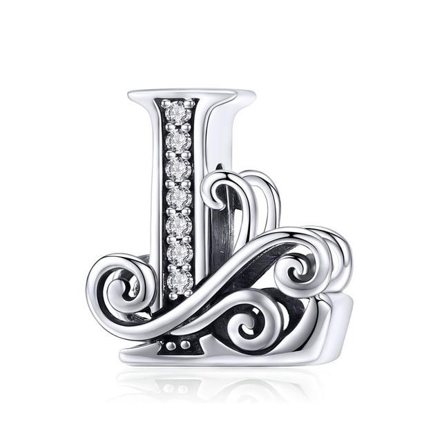 Sterling Silver Letter Alphabet A-Z Charm Name Bead Bracelets