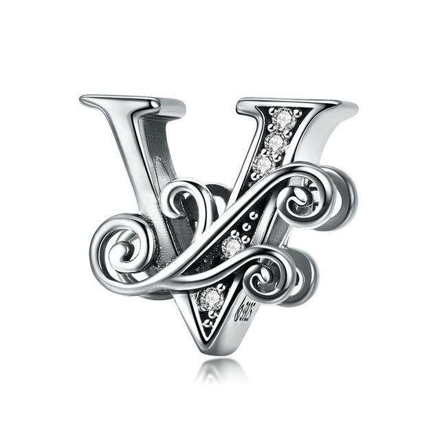 Sterling Silver Letter Alphabet A-Z Charm Name Bead Bracelets