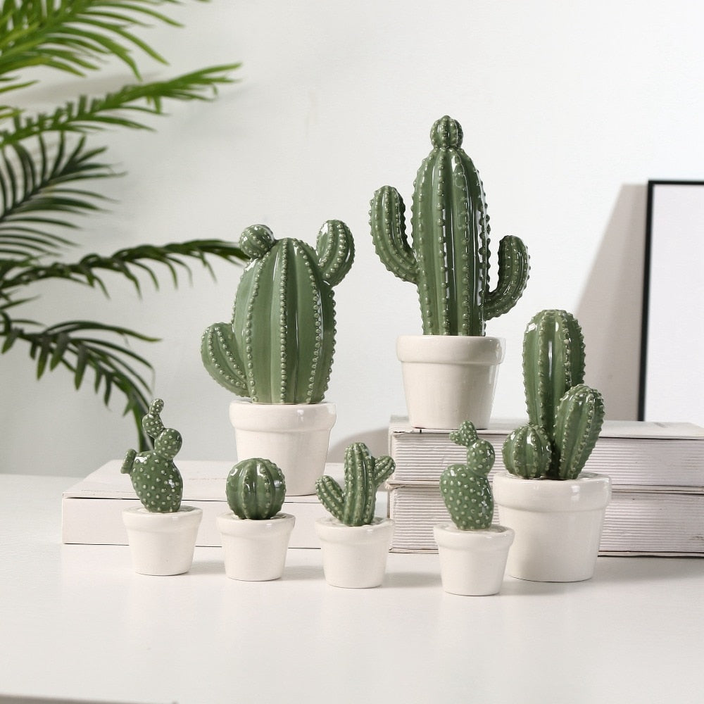 Ceramic Cactus Figurine