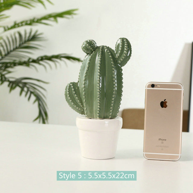 Ceramic Cactus Figurine